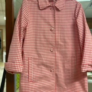 Rafaella Pink and White Gingham Button-Front RainCoat